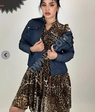 Short tiger-print dress with jacket