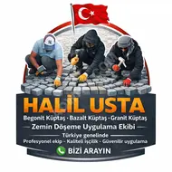 Begonit küptaş zemin döşeme uygulama ekibi Halil Mersin 