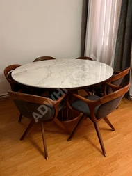 lutra marka yemek masası ve sandalye. masa ölçüleri 140 cm