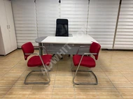 DEMİRHAN OFFICE - L-SHAPED DESK WITH PEDESTAL AND METAL LEGS