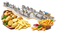 Dondurulmuş doğal patates parmakları üretim hattı