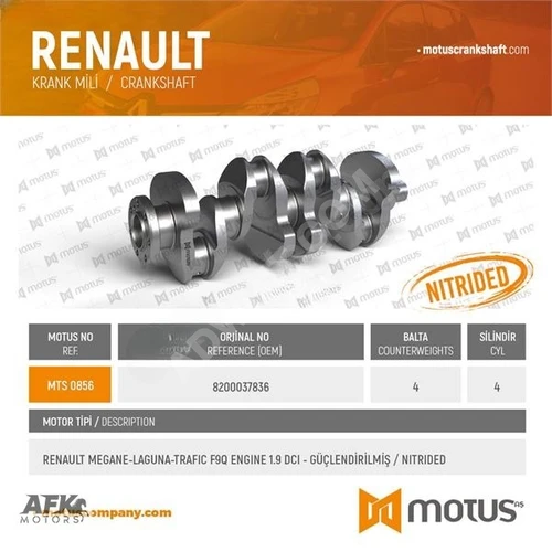 MOTUS KRANK RENAULT MEGANE LAGUNA TRAFIC F9Q 1,9DCI