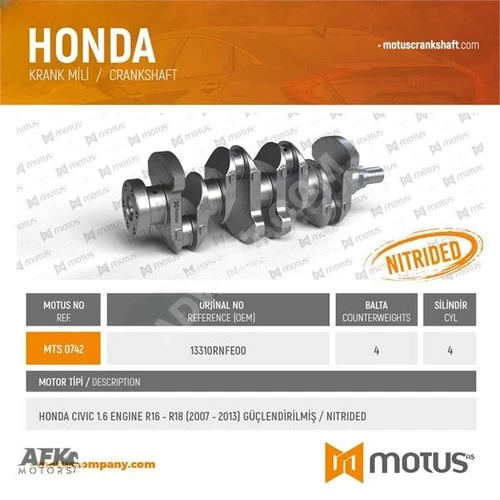 MOTUS KRANK HONDA CIVIC 1,6 R16-R18 2007-2013