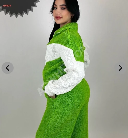 İki Renkli Kürk Pijama
