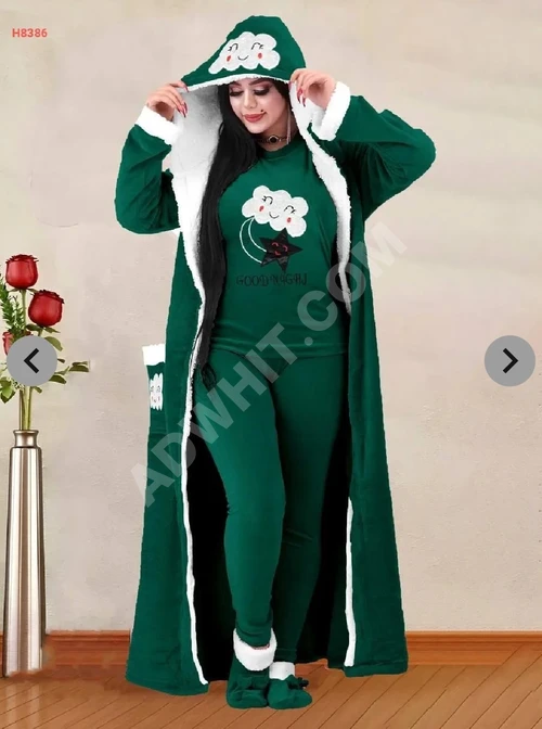 5 parçalı kadife pijama takımı.