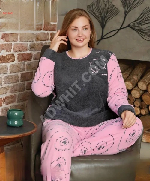 Desenli Kazak Kışlık Pijama Takımı