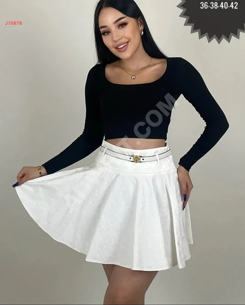 Cloche Kemerli Kısa Etek