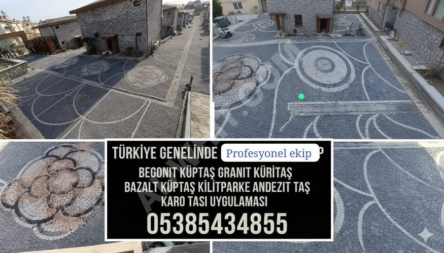 Parke taşı begonit taş zemin döşeme Mersin 