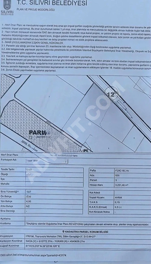 Selimpaşa'da Otoban Kenarı 3251m2 Satılık
