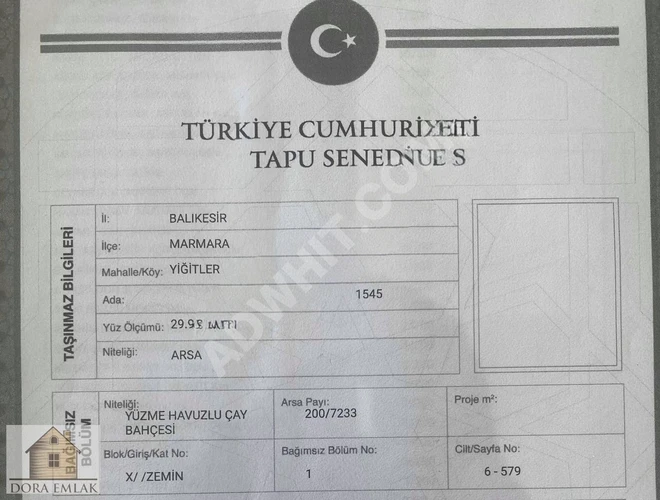 AVŞA ADASINDA YATIRIMLIK FIRSAT MARİNAYA YÜRÜME MESAFESİNDE