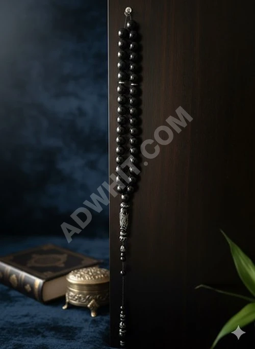 Orijinal doğal siyah antik kehribar tesbih.