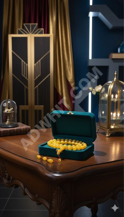 Nadir eski kehribar tespih, merhum Ali Yakut'un torna işçiliği.