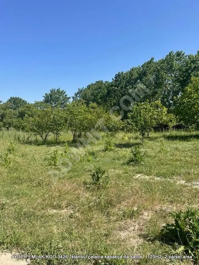 Land for sale with an area of 1123 m² - two pieces of land in Çatalca Kabakça