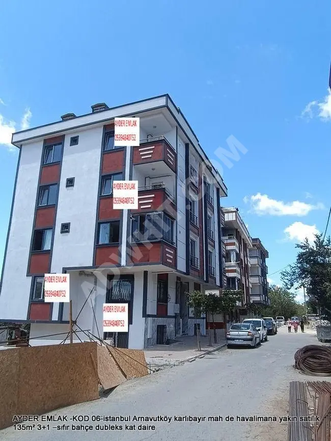 New 3+1 duplex apartment for sale with a garden, 135m² in Karlıbayır Mah near the airport