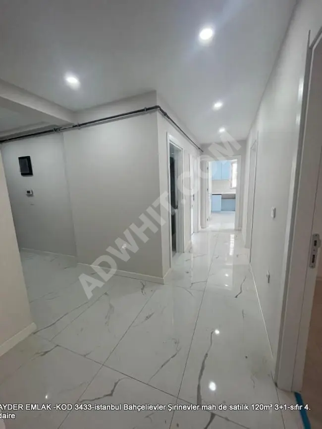 Urgent sale: 120 square meter apartment, consisting of 3 rooms and a living room, new on the fourth floor in Istanbul Bahçelievler Şirinevler neighborhood