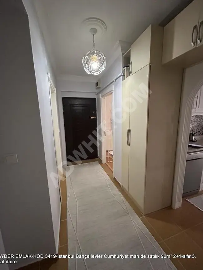 2+1 apartment for sale, 90 square meters - new, third floor in Istanbul Bahçelievler Cumhuriyet neighborhood