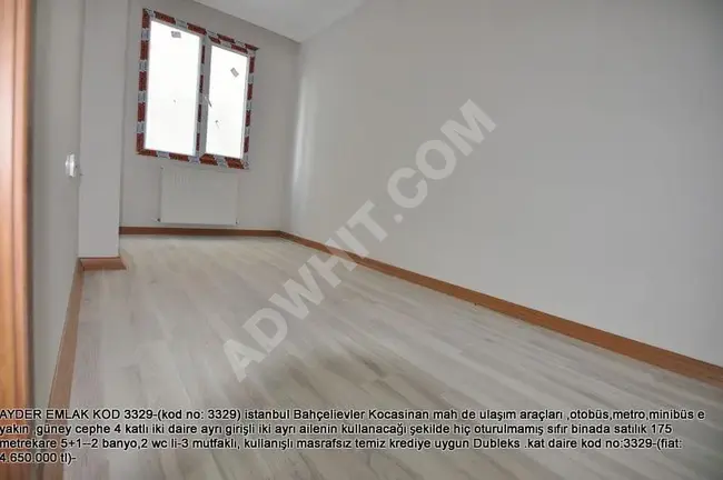 istanbul Bahçelievler Kocasinan mah de satılık 175m² 5+1 dubleks kat daire