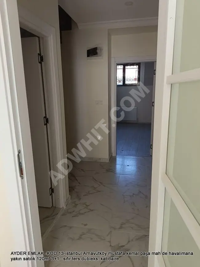 New inverted duplex apartment 120 square meters 3+1 for sale near the airport in the Arnavutköy neighborhood