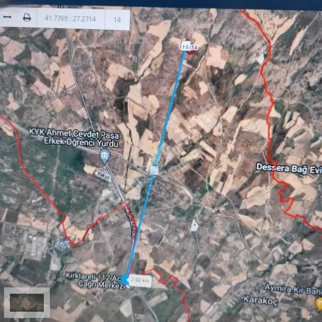 A plot of land 3 km away from Kırklareli on the borders of the designated construction areas. A unique opportunity in Kırklareli Karakoç Köyü