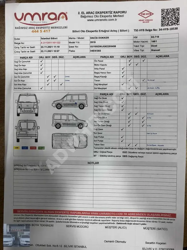 2019 DOKKER 61 KM KENDİ BÜNYEMİZDE VADELİ SENETLİ 6/48 AY TAKSİT