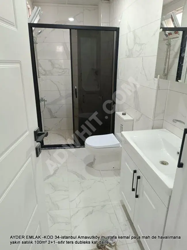 New 2+1 reverse duplex apartment 100m² – For sale in Mustafa Kemal Pasha neighborhood near the airport