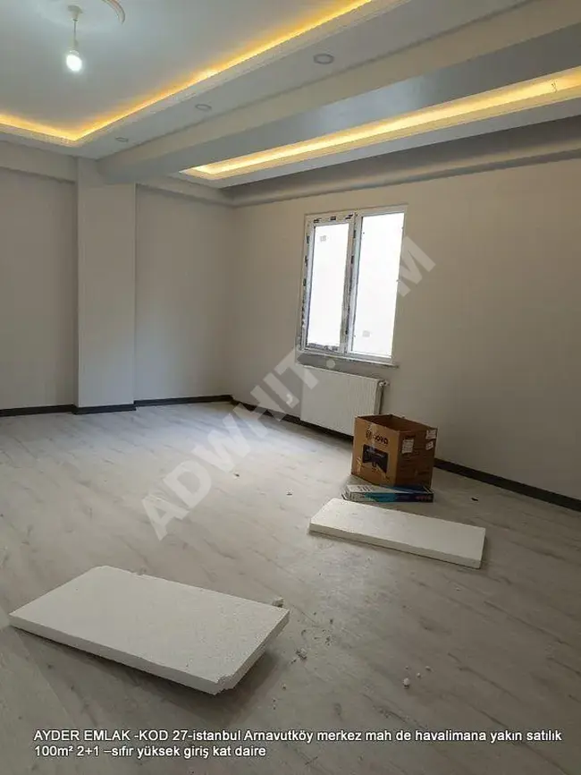 100 square meter apartment 2+1 - high entrance, new ground floor for sale in the Arnavutköy Center neighborhood near the airport