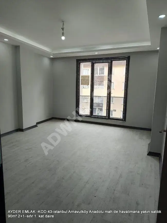 New apartment on the first floor for sale, 90 square meters, 2+1 in Arnavutköy, Anadolu neighborhood, near the airport