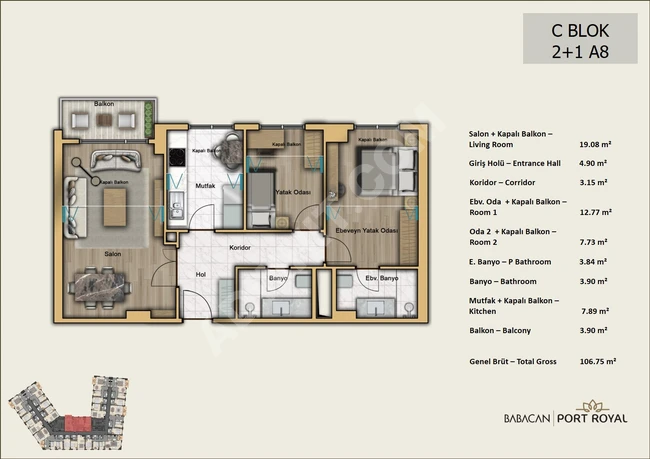 Apartment for sale in Istanbul, Küçükçekmece, on the main street, suitable for nationality