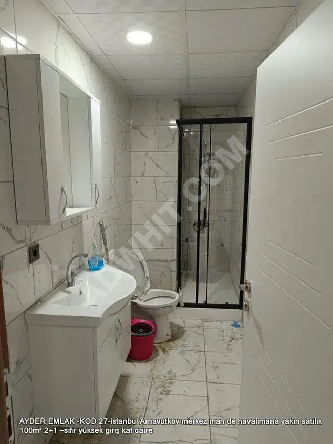 100 square meter apartment 2+1 - high entrance, new ground floor for sale in the Arnavutköy Center neighborhood near the airport