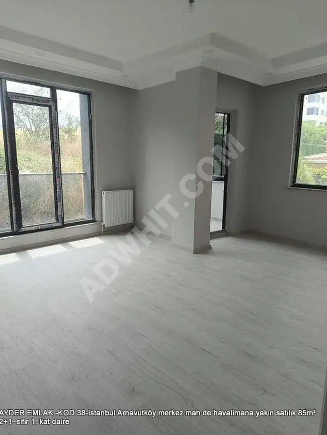 An 85 square meter apartment, first floor, 2+1, brand new for sale near the airport in Merkez neighborhood in Arnavutköy