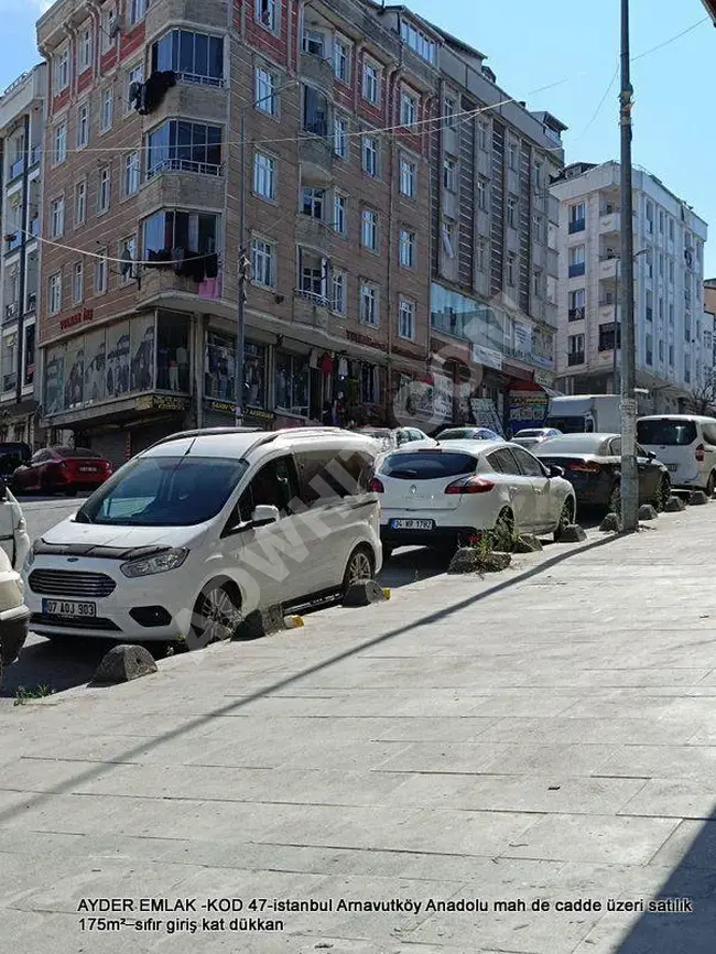 istanbul Arnavutköy Anadolu mah de cadde üzeri satılık 175m²–sıfır giriş kat dükkan