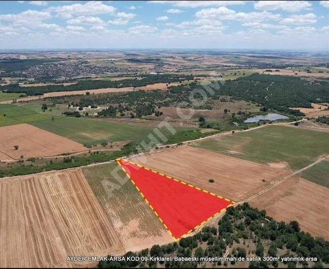 For sale: Investment land with an area of 300 square meters in Kırklareli Babaeski Müsellim neighborhood