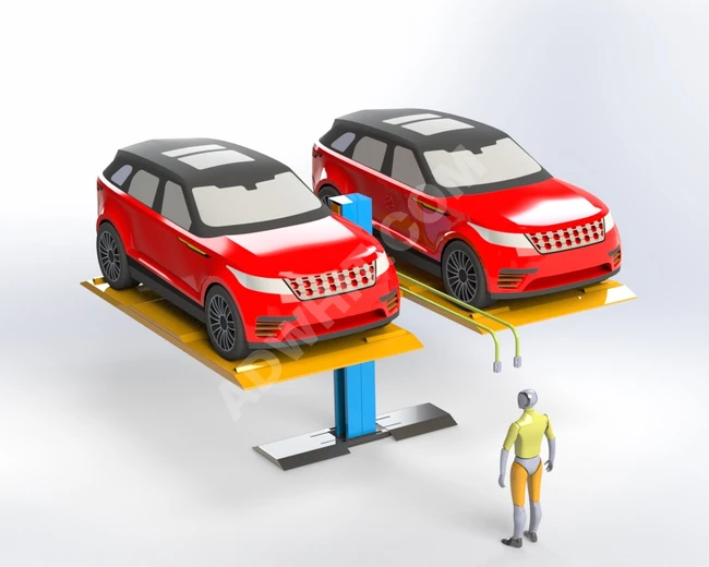 Mechanical parking system accommodates 4 vehicles