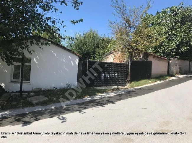 2+1 apartment for rent near the airport, suitable for office use by companies, semi-furnished, in Taya Kadin neighborhood in Arnavutkoy