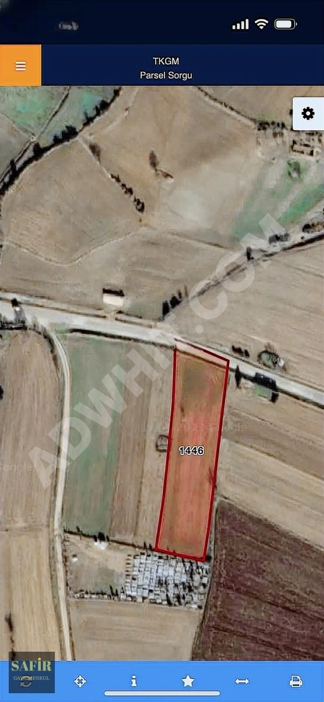 Agricultural land with an area of 3200 square meters on the paved road in the village of BAYRAMIÇ, GELİBOLU