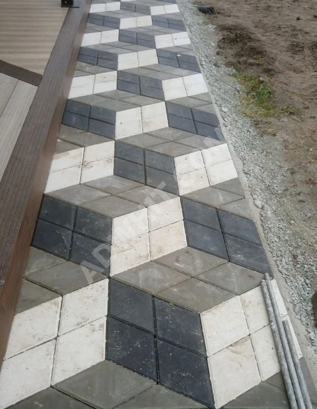 Installation of interlocking cube stones and application of cubic granite stones and cubic basalt stones