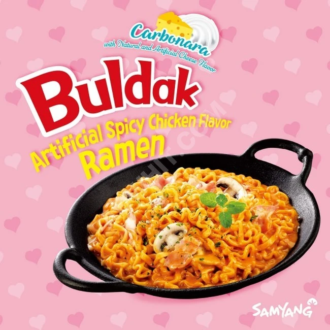 Buldak Cream Carbonara Korean Noodles with Spicy Chicken Flavor 140g