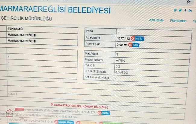 للبيع قطعة أرض مساحتها 300 متر مربع مع تصريح بناء في Tekirdağ marmarmara eğrelisi