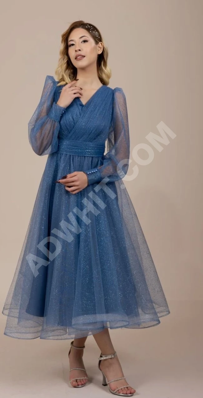 Engagement or special occasion dress: Aurora V-neck Sparkling Tulle Midi Dress