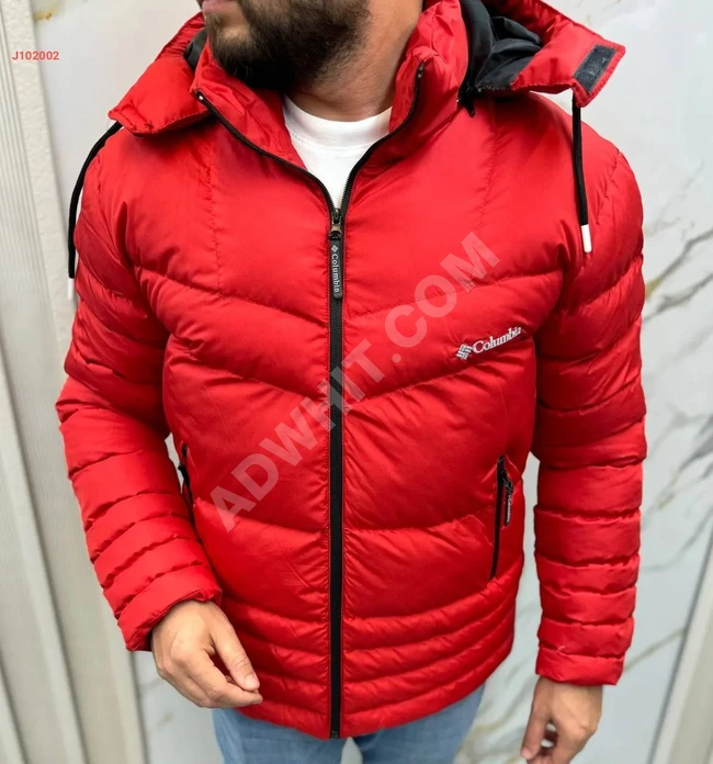 Winter puffer jacket with hood, brand"""