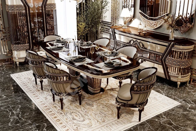 Luxury furniture living and dining room set