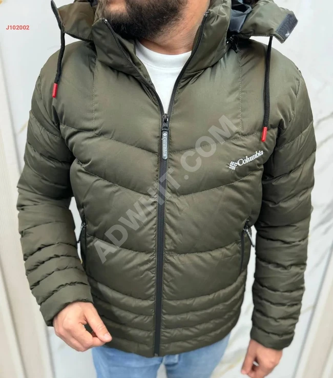 Winter puffer jacket with hood, brand"""