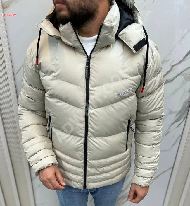 Winter puffer jacket with hood, brand"""