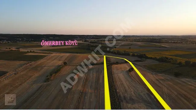 A land of 4.073 square meters in Edirne Uzunköprü Ömerbey near the village with comprehensive approval