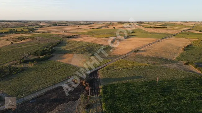 Land with an area of 1,854 square meters overlooking the main street in Ömerbey, Uzunköprü