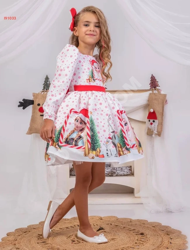 Christmas dress with hair accessory