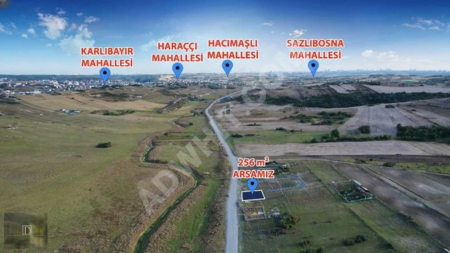 ARNAVUTKÖY HARAÇÇIDA CADDEYE CEPHE ÇAPLI ÇEVRİLİ 256m2 ARSA