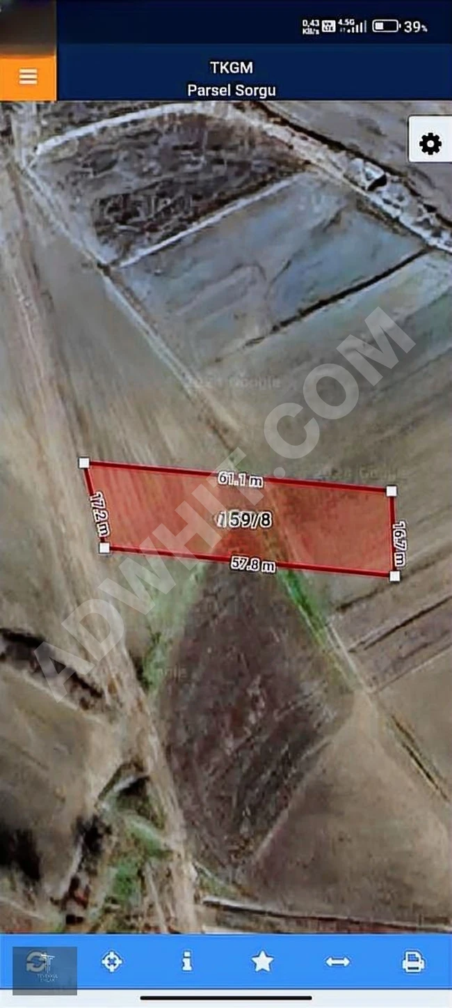 Agricultural land with a single title for sale in Babaeski Agayri village