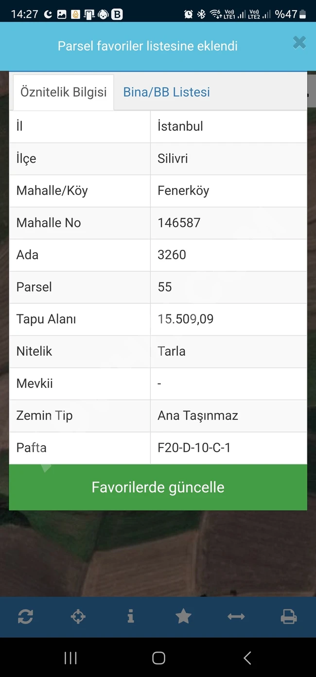 أرض في Silivri fenerköy