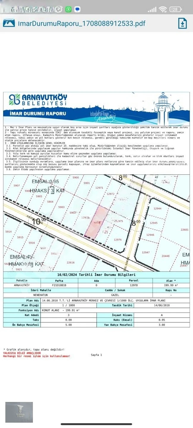 SATILIK 200 M2 ARSA